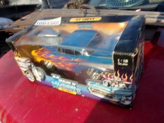 1:18 Scale Muscle Machines 57 Chevy - Too Cool 1957 Chevrolet Car Blue
