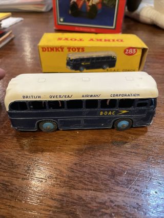 Vintage Dinky Toys B.  O.  A.  C 283 Blue/White Bus England Die Cast BOAC 2