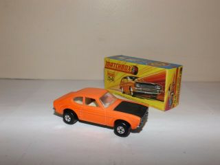 Matchbox S/f No.  54 - B Ford Capri Bright Orange/peach Body,  Black Hood Mib
