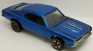 Custom Barracuda - Blue W/gray Int. ,  1968 Us Vintage Hot Wheels Redline