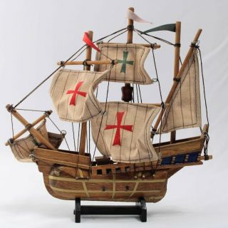 Nautical Vintage Wooden Model Of The Santa Maria 1492 Ship Model Columbus Ship