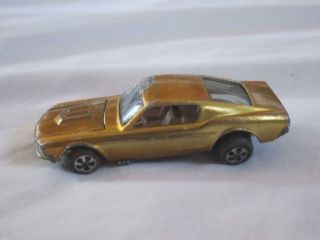 Vintage Redline Hot Wheel 1968 Custom Mustang Gold