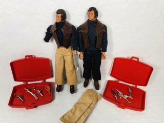 2 Jj Armes Action Figures Ideal 1976 Private Investigator Suitcase Accessories