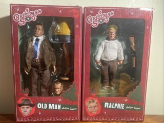 Neca: A Christmas Story Ralphie/old Man Action Figures Leg Lamp.  Some Box Wear