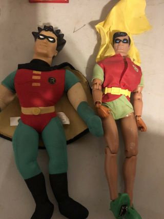 Vintage 1974 Robin From Batman Wgsh 8 " Mego Action Figure And Stuffed
