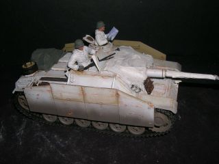 Built 1/35 Tamiya Stug Iii Ausf G With Crew Russian Front Winter Camouflage