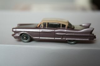 Vintage 1960 Matchbox Lesney Cadillac Sixty Special No.  27 Gray Wheels Red Base