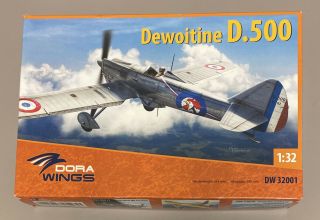 1/32 Dora Wings Dewoitine D.  500 French Fighter Plastic Model Plane Dw32001