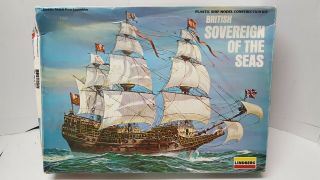 Vintage 90’s Lindberg 1/250 British Sovereign Of The Seas Plastic Ship Model Kit