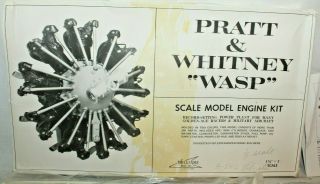 Williams Bros.  Pratt Whitney Wasp 1 1/2 " Scale Model Airplane Engine Kit 307 Mib