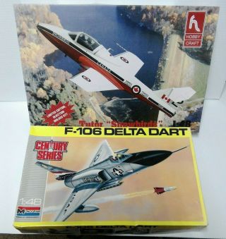 Monogram F - 106 Delta Dart Plastic Model 1:48 & Hobby Craft Tutor Snowbirds Model