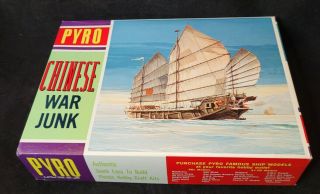 Vintage Pyro Chinese War Junk Boat Plastic Model Kit Complete 1967