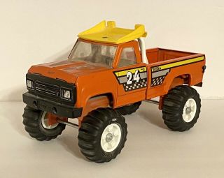 Tonka Orange Pickup Truck 24,  Model 11062,  With Rubber Tires