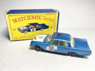 Lesney Matchbox 55 Police Patrol Car W/ Box