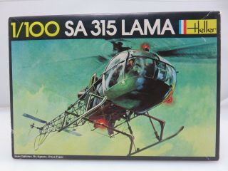 Heller Sa 315 Lama Helicopter 1/100 Scale Model Kit 046 Unbuilt No Decals