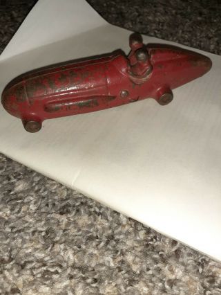 Antique Rare 1930’s Arcade 2 Man Boat Tail Racer Toy Race Car Cool
