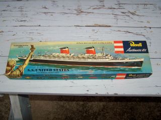 Revell Vintage Ss United States Ship Model Kit With Box 1956