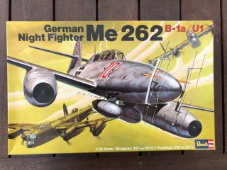 Vintage Revell H - 275 Me 262 German Night Fighter 1/32 Model Kit