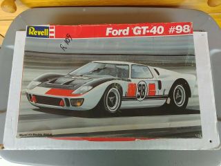 1966 98 Ford Gt - 40,  Ken Miles/lloyd Ruby Revell 1/24 Scale Kit Open All Their.