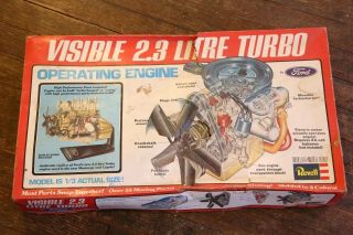 1979 Revell Visible Ford 2.  3 Litre Turbo Operating Engine Model Kit 1/3 Scale