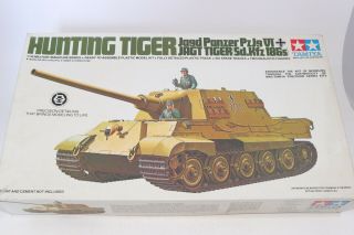 Tamiya Hunting Tiger Model Kit 1:35 Wwii German Tank Panzer Open Box Complete