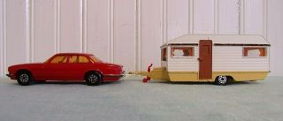 Vintage Matchbox Superkings K66 & K69 Jaguar Xj12 & Europa Caravan Trailer 1978