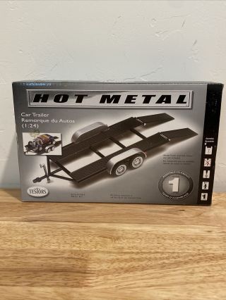 Testors Hot Metal Diecast Dual Axle Car Trailer 1:24 Scale Model Kit