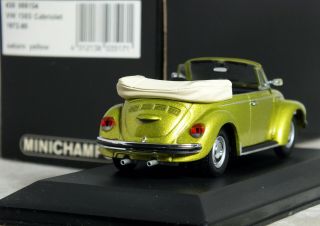 1:43 Minichamps 1972 Volkswagen Beetle 1303 Cabriolet (saturn Green) Rare Vw 18