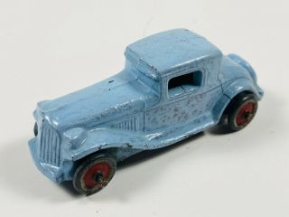Vintage Blue Cast Iron Toy Car Hot Rod Sedan Metal Wheels Hubley? Kilgore? Arcad