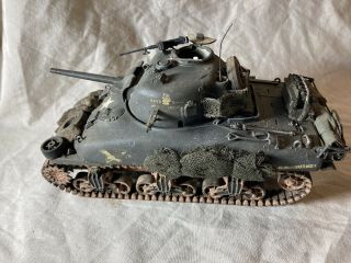 Vintage 1/35 Scale Wwii Us Army Sherman M4 Tank Model Built - Up Weathered