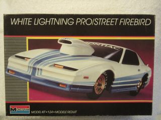 White Lightning Pro/street Firebird 1987 Monogram 2748.  Kit In Open Box.