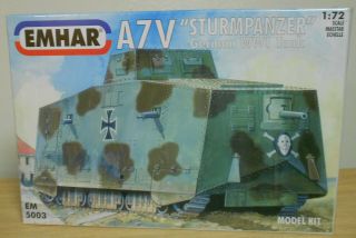 1/72 Emhar A7v Tank 5003 X3 Set 3 Wwi German Sturmpanzer Builder 3