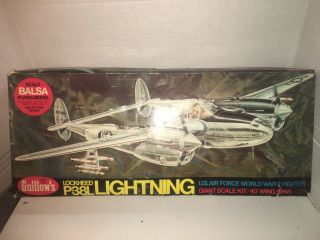 Vintage Guillow’s P - 38 Lightning Balsa Model 2001