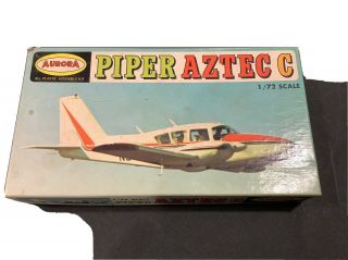 Aurora 1/72 Scale Piper Aztec C Rare Vintage Plastic Model Kit