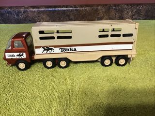 Vintage Collectible Pressed Steel Toy Tonka Truck And Trailer