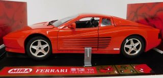 1/18 Mira Diecast Metal 1991 Ferrari 512 Testarossa In Red No.  6144 Read