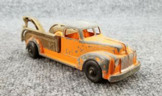 Vintage Hubley Kiddie Toy Wrecker Truck Orange Die Cast