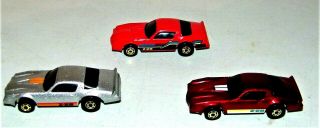3 Vintage Hot Wheels Camaro Z - 28 Blackwall Gold Wheels 3 Colors 1982 Near