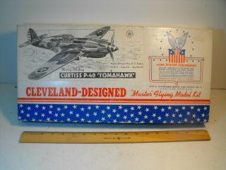 1940 Cleveland Curtiss P - 40 Tomahawk 3/4 Scale Flyng Model Kit Complete