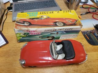 Vintage Hong Kong Plastic Friction Xke Convertible Toy Sports Car 12 "