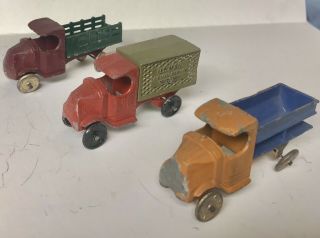 3 - 1920’s Tootsietoy Mack Trucks