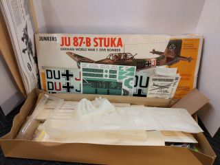 VINTAGE GUILLOW ' S JU87 - B STUKA GERMAN WW2 DIVE BOMBER GIANT SCALE BALSA KIT 2