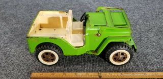 Vintage 1960s Tonka Jeep Pressed Steel Lime Green