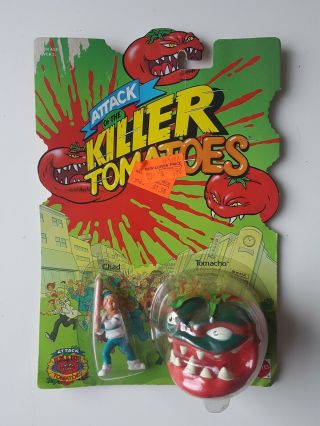 1991 Mattel Attack Of The Killer Tomatoes Carded Figure Moc - Chad & Tomacho