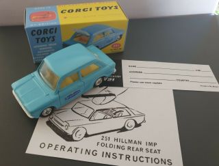 Corgi Toys 251 Hillman Imp,  Jensen 