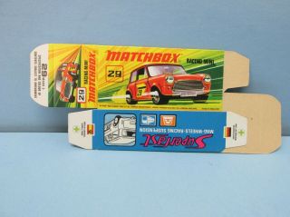 Matchbox Superfast 29B Racing Mini “I Box” Unfolded C10 / Box Only 2