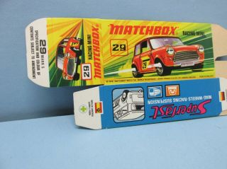Matchbox Superfast 29B Racing Mini “I Box” Unfolded C10 / Box Only 3