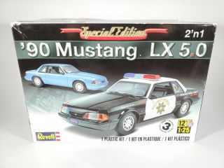 Revell 90 Ford Mustang Lx 5.  0 Police 1/25 Scale Plastic Model Kit - Incomplete