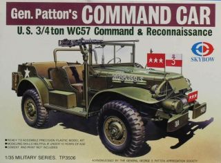 Skybow 1:35 Us 3/4 Ton Wc57 Command & Recon Gen.  Patton Command Car Kit Tp3506u