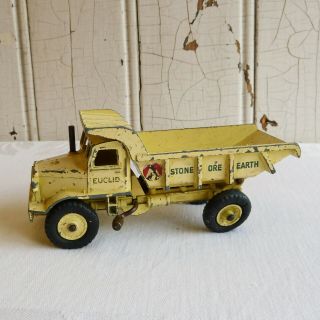 Vintage Dinky Toys Yellow Euclid Rear Dump Truck 965,  Made In England